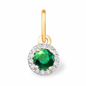 Кулон из золота 585 пробы с изумрудом EFREMOV П13818714-1