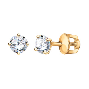 Серьги из золота 585 пробы с фианитом ATOLL 2898