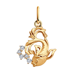 Кулон из золота 585 пробы с фианитом SOKOLOV 51-130-01638-1