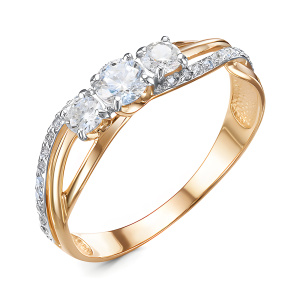 Кольцо из золота 585 пробы с фианитом DEL'TA 1103248