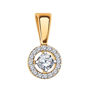 Кулон из золота 585 пробы с фианитом ATOLL 5548