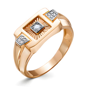Печатка из золота 585 пробы с фианитом DEL'TA 0404187