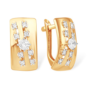 Серьги из золота 585 пробы с фианитом EFREMOV С13219631