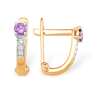 Серьги из золота 585 пробы с фианитом EFREMOV С13215178