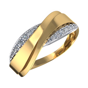 Кольцо из золота 585 пробы с фианитом SANIS 01-117805