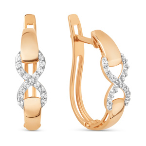 Серьги из золота 585 пробы с фианитом DINASTIA 023872-1102