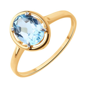 Кольцо из золота 585 пробы с топазом SOKOLOV 51-310-01927-1
