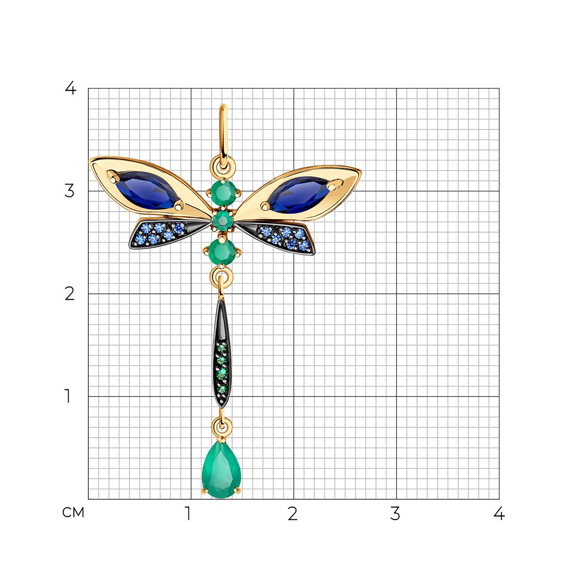 Кулон из золота 585 пробы с агатом SOKOLOV 731948 Золото 585 пр.
