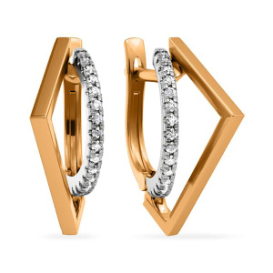 Серьги из золота 585 пробы с фианитом SANIS 01-216598