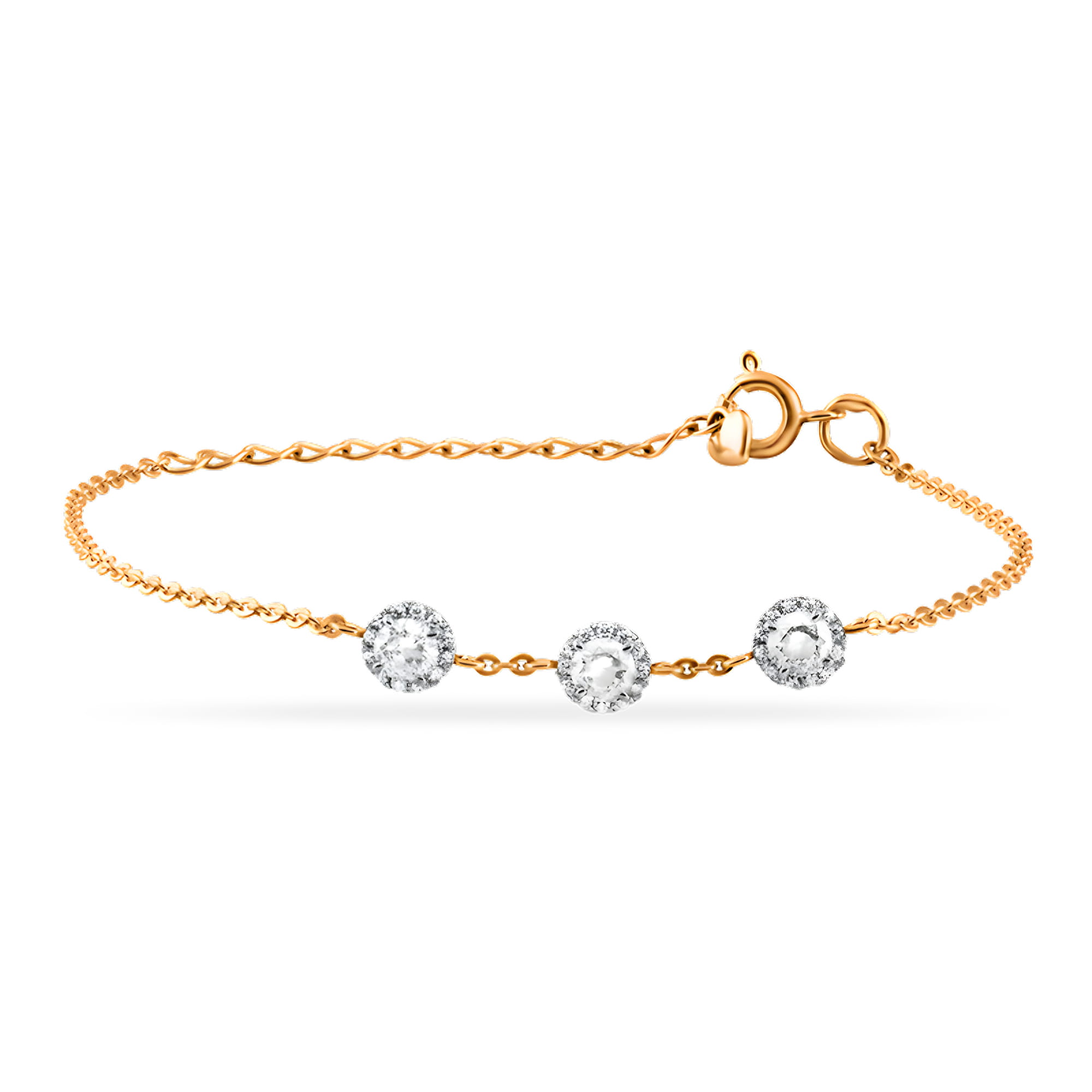 Браслет из золота 585 пробы с фианитом SANIS 01-714795 Золото 585 пр.