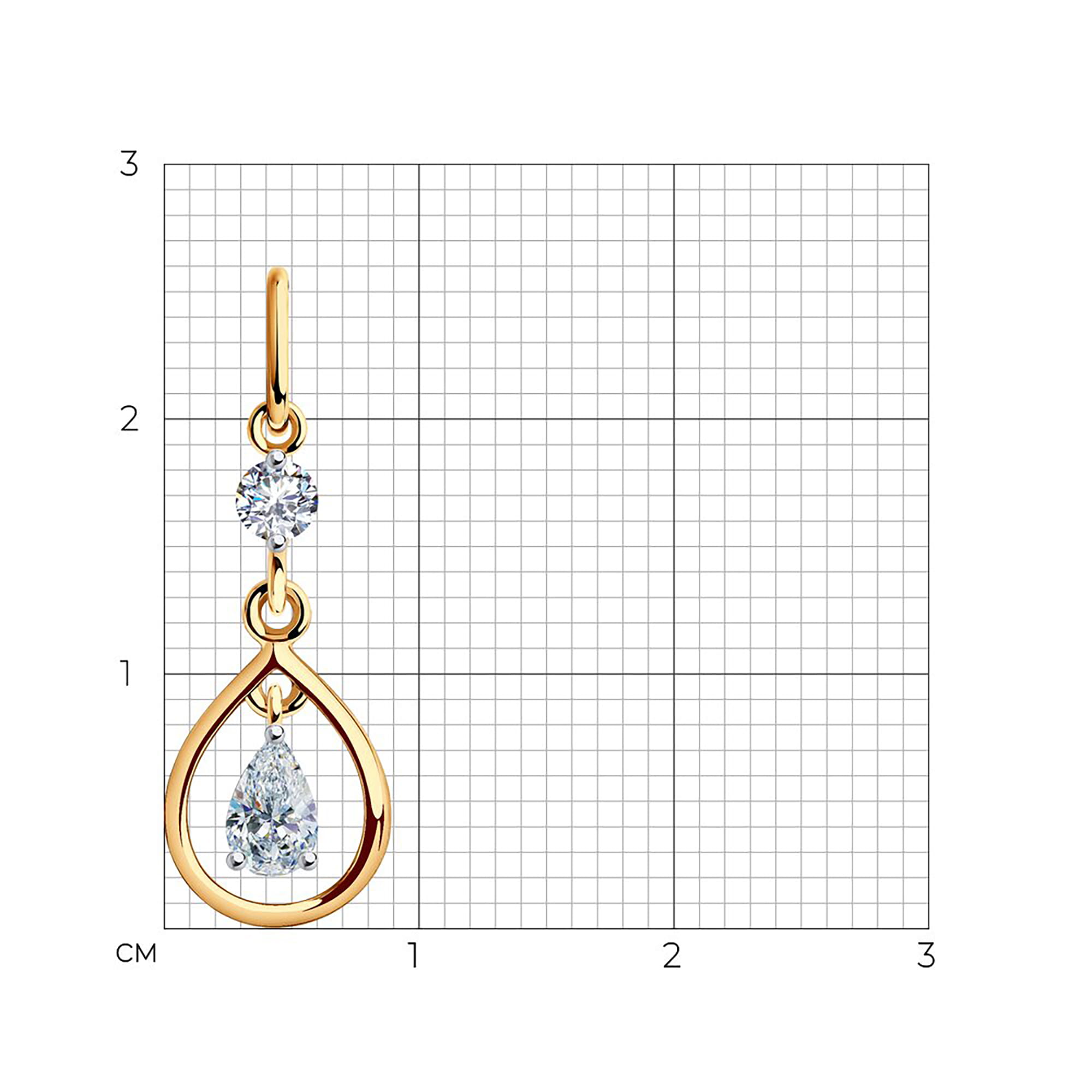 Кулон из золота 585 пробы с фианитом SOKOLOV 036414 Золото 585 пр.