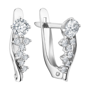 Серьги из серебра 925 пробы с фианитом TALANT 10-72-0001-10741