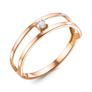 Кольцо из золота 585 пробы с фианитом DEL'TA 1104585