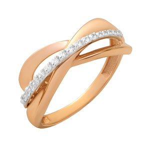 Кольцо из золота 585 пробы с фианитом DINASTIA 023331-1102