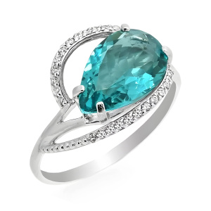 Кольцо из серебра 925 пробы с кварцем EVORA 640407