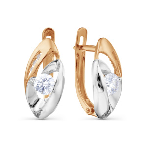 Серьги из золота 585 пробы с фианитом KARATOV Т142028781