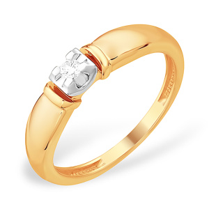 Кольцо из золота 585 пробы с бриллиантом EFREMOV К15113149