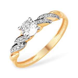 Кольцо из золота 585 пробы с фианитом EFREMOV К13219799