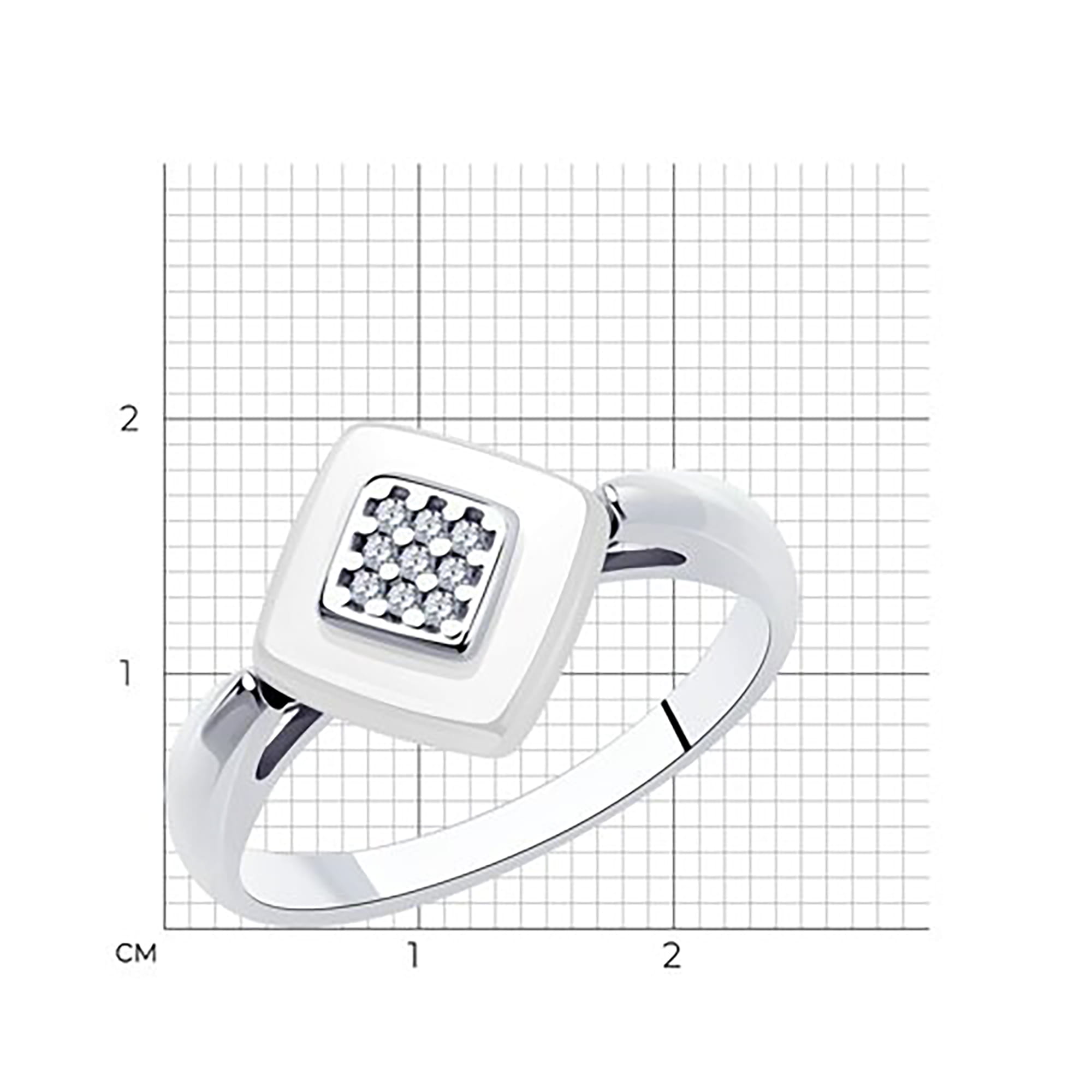 Кольцо из серебра 925 пробы с керамикой SOKOLOV 94-110-01270-2 Серебро 925 пр.