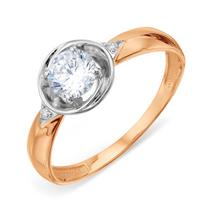 Кольцо из золота 585 пробы с фианитом KARATOV Т142018590