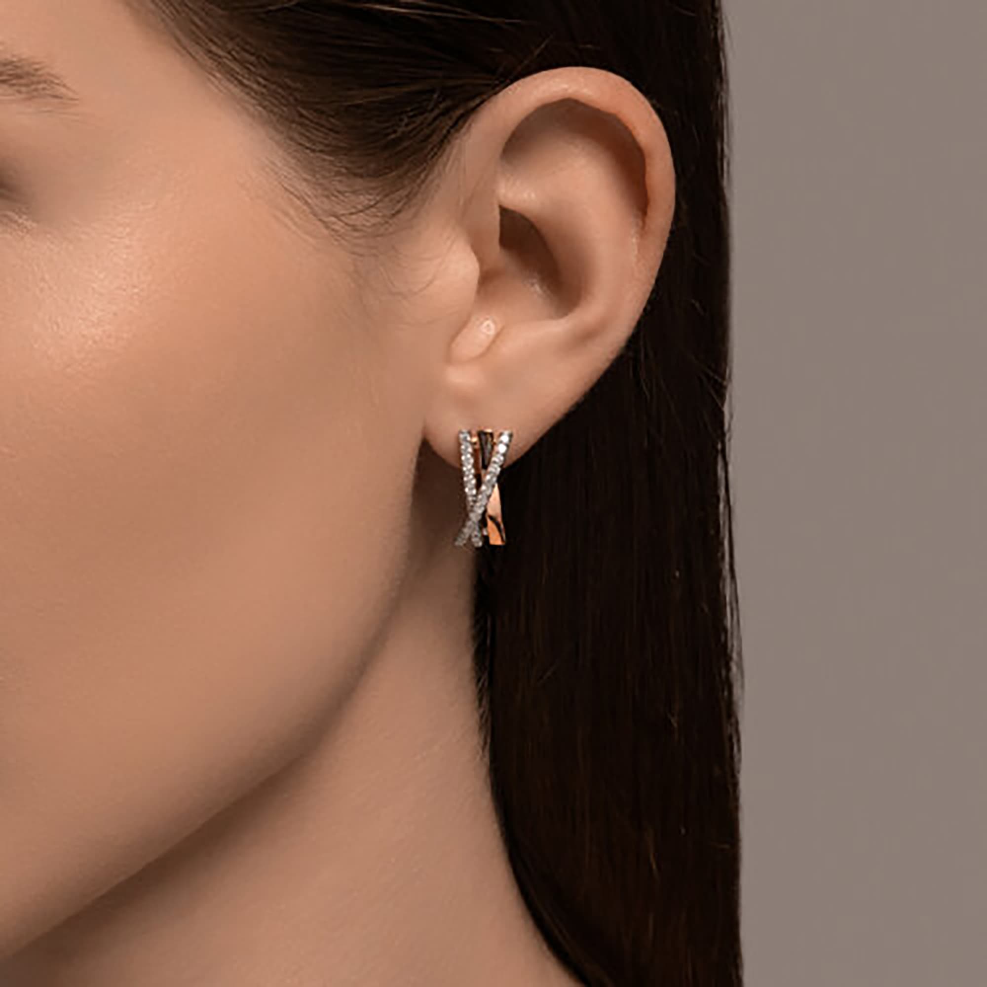 Серьги из золота 585 пробы с фианитом SOKOLOV 51-120-02161-1 Золото 585 пр.