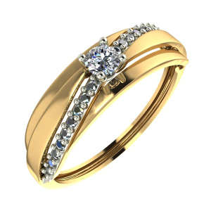 Кольцо из золота 585 пробы с фианитом SANIS 08-158673