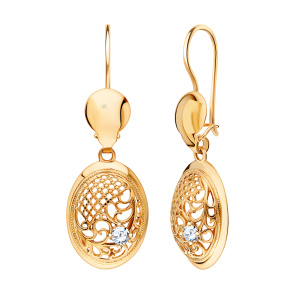 Серьги из золота 585 пробы с фианитом ATOLL 2774