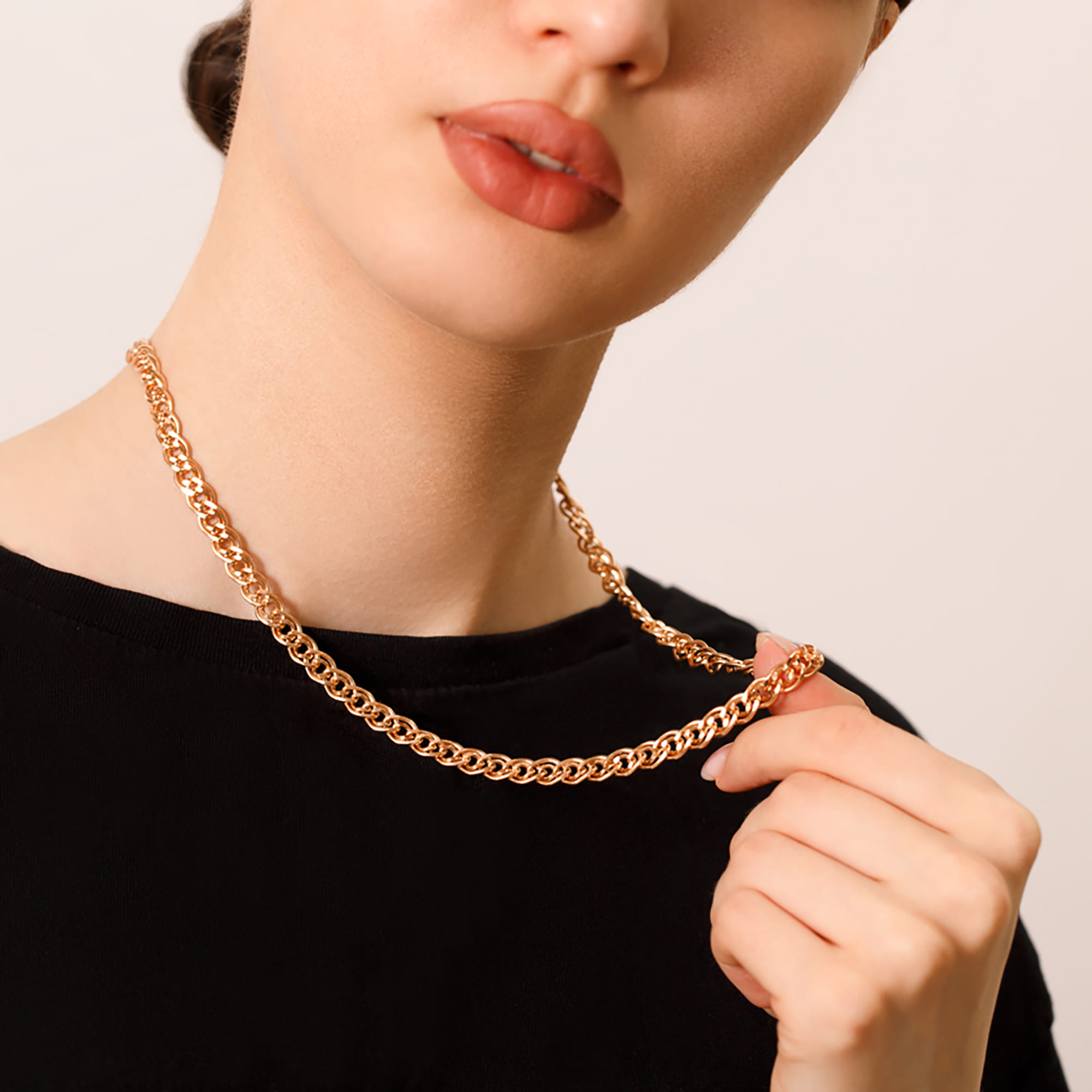 Цепь из золота 585 пробы KRASTSVETMET НЦ 12-200ПГ d 1.00 Золото 585 пр.