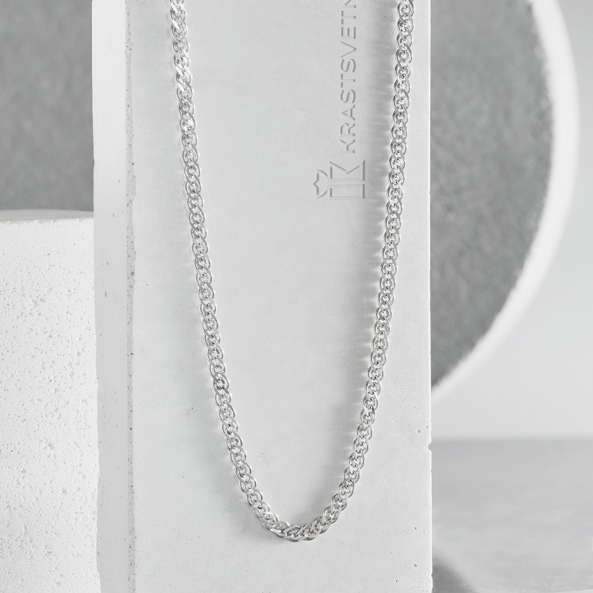 Цепь из серебра 925 пробы KRASTSVETMET НЦ 22-076Ю-3 d.0.80 Серебро 925 пр.