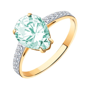 Кольцо из золота 585 пробы с аквамарином ATOLL 90010к-АкС