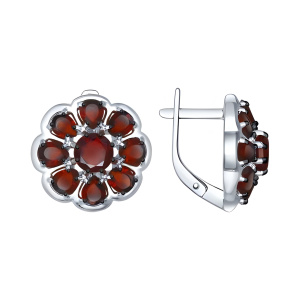 Серьги из серебра 925 пробы с гранатом SOKOLOV 92021397