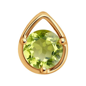 Кулон из золота 585 пробы с хризолитом SOKOLOV 732879