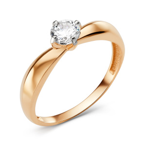 Кольцо из золота 585 пробы с фианитом DINASTIA 009821-1102