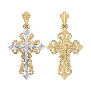 Кулон из золота 585 пробы с фианитом SOKOLOV 120112