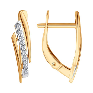 Серьги из золота 585 пробы с фианитом SOKOLOV 51-120-02875-1