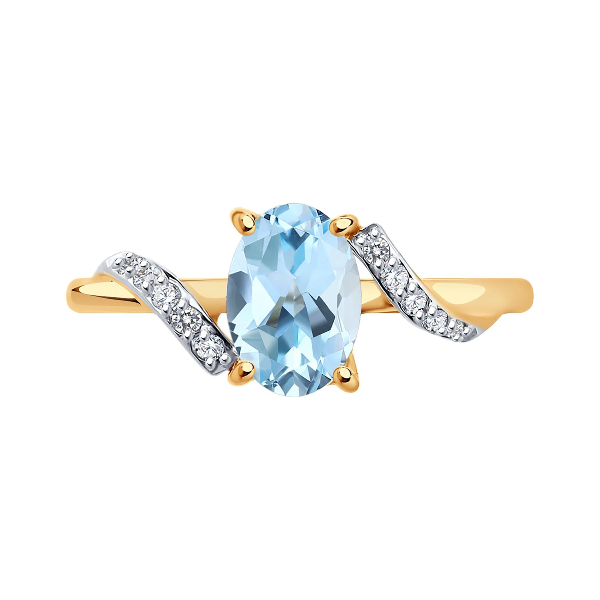 Кольцо из золота 585 пробы с топазом SOKOLOV 716904 Золото 585 пр.