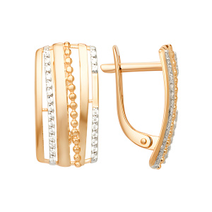 Серьги из золота 585 пробы с фианитом DINASTIA 015322-1102