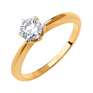 Кольцо из золота 585 пробы с кристаллом SOKOLOV 81010486