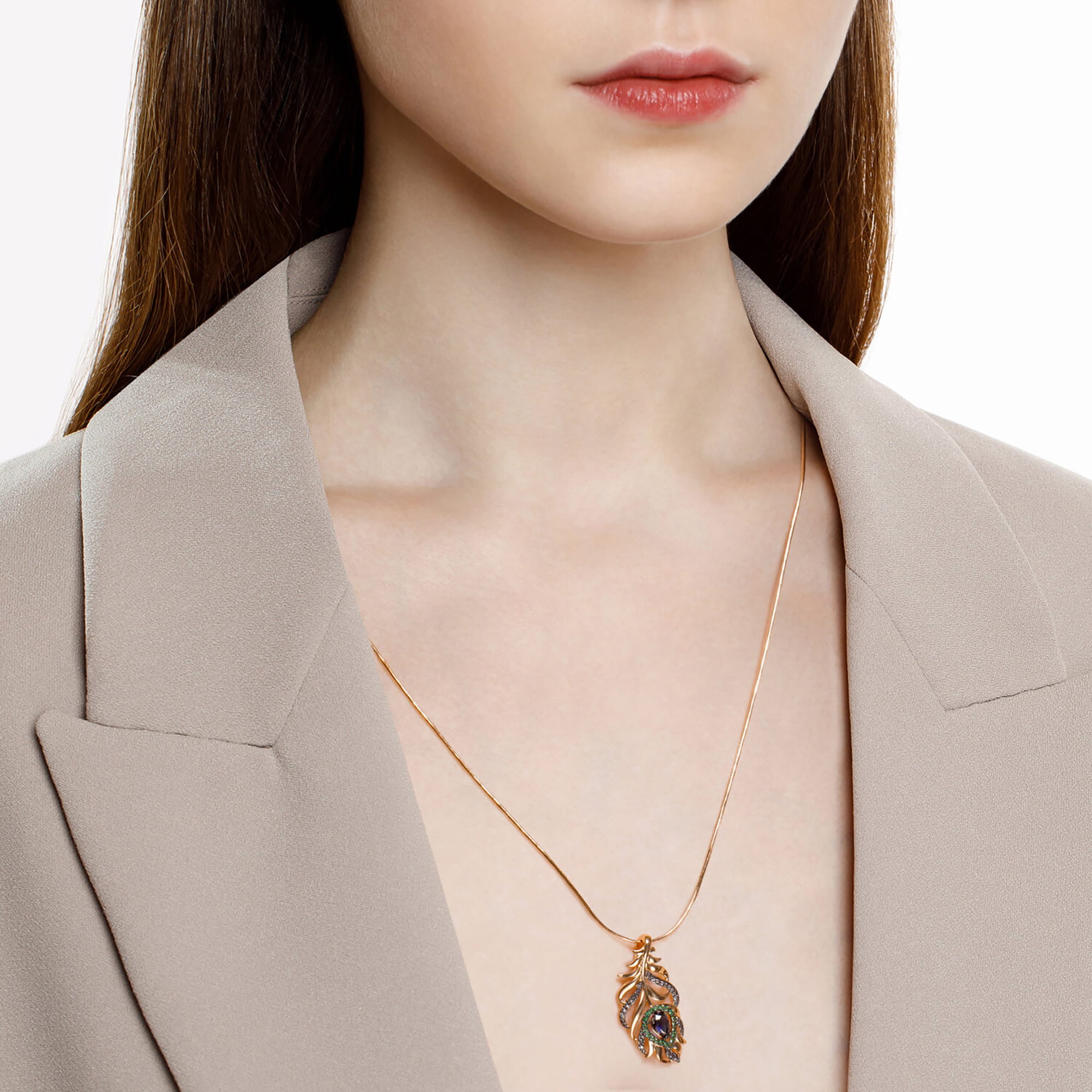 Кулон из золота 585 пробы с фианитом SOKOLOV 034934 Золото 585 пр.