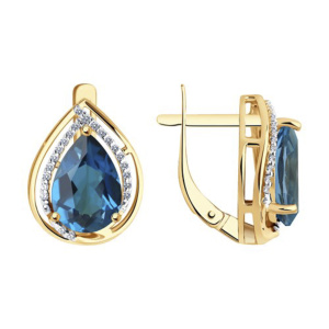 Серьги из золота 585 пробы с топазом SOKOLOV 723969