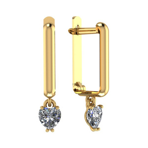 Серьги из золота 585 пробы с фианитом SANIS 08-219041