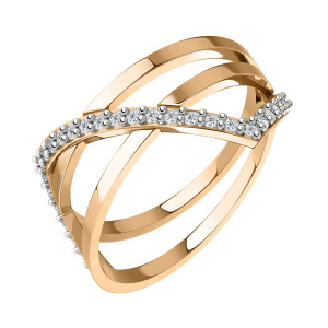 Кольцо из золота 585 пробы с фианитом SANIS 01-119005