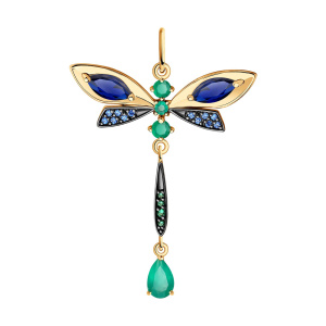 Кулон из золота 585 пробы с агатом SOKOLOV 731948