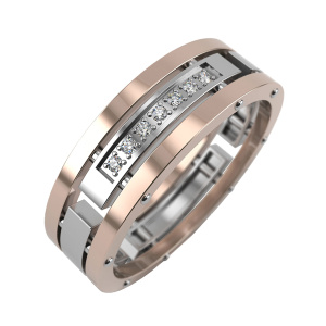 Кольцо из золота 585 пробы с бриллиантом GRAF КОЛЬЦОВ ЛТ-1-7бр/бк