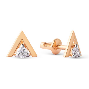 Серьги из золота 585 пробы с фианитом DINASTIA 020072-1102