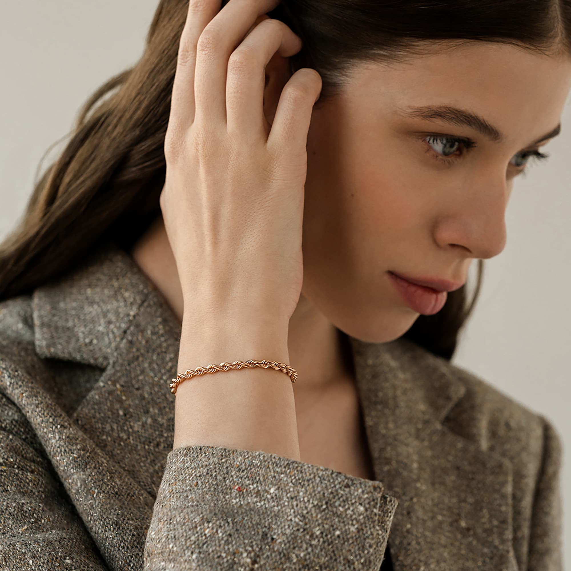 Браслет из золота 585 пробы KRASTSVETMET НБ 12-099 d.0.70 Золото 585 пр.