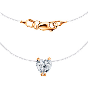 Колье из золота 585 пробы с фианитом ГОЛДЕН ГЛОБ ПдСерЛ01/бцФ/з585