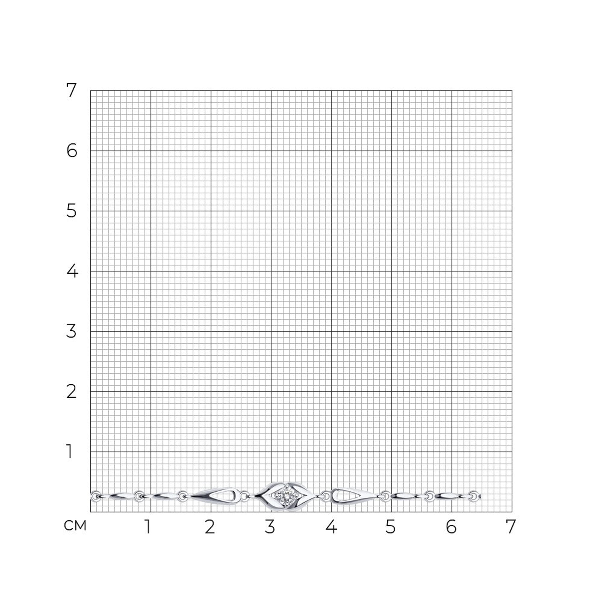 Браслет из серебра 925 пробы с фианитом SOKOLOV 94050306 Серебро 925 пр.