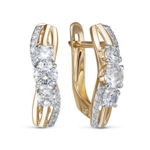 Серьги из золота 585 пробы с фианитом DEL'TA 1203248
