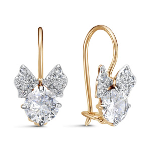 Серьги из золота 585 пробы с фианитом DEL'TA 1203420